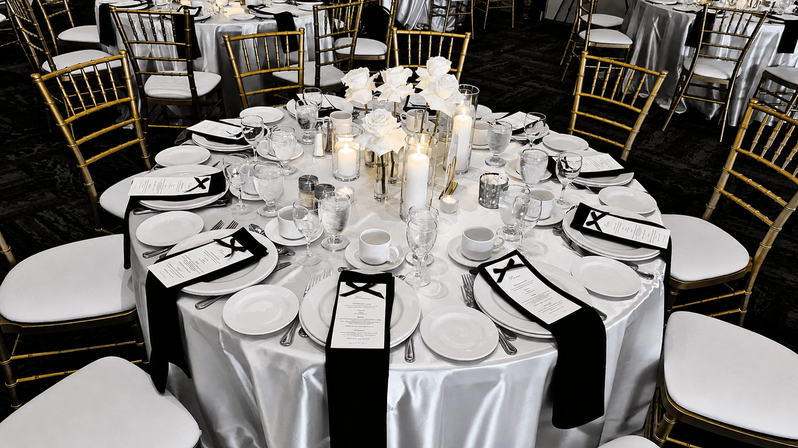Black Tie decor banquet hall burlington