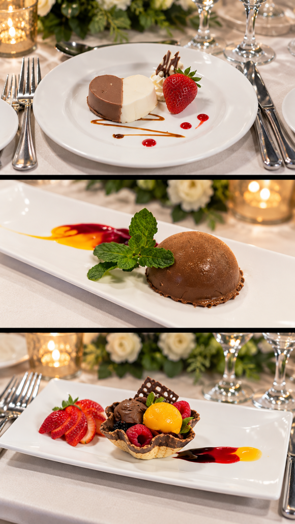 Elegant Triptych of Chocolate Desserts